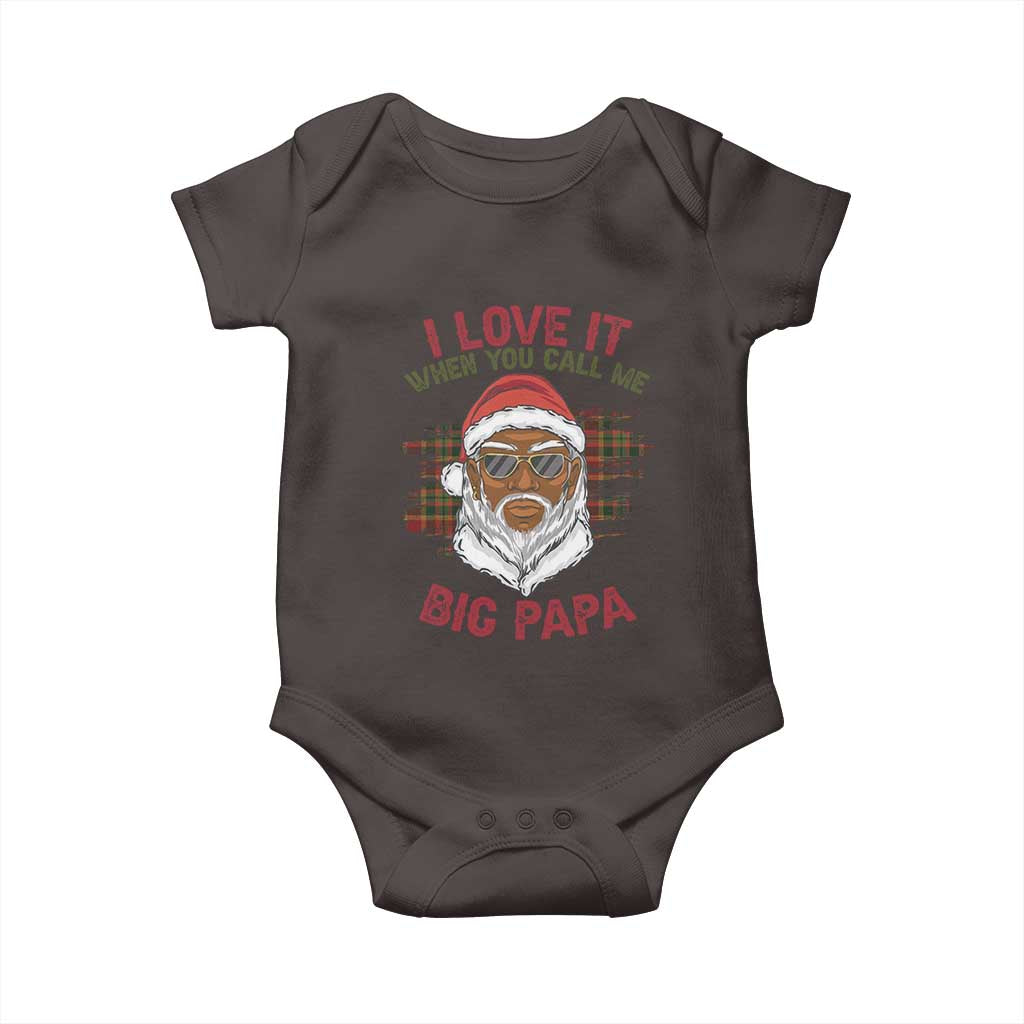 African American Christmas Santa Kwanzaa Baby Onesie I Love It When You Call Me Big Papa