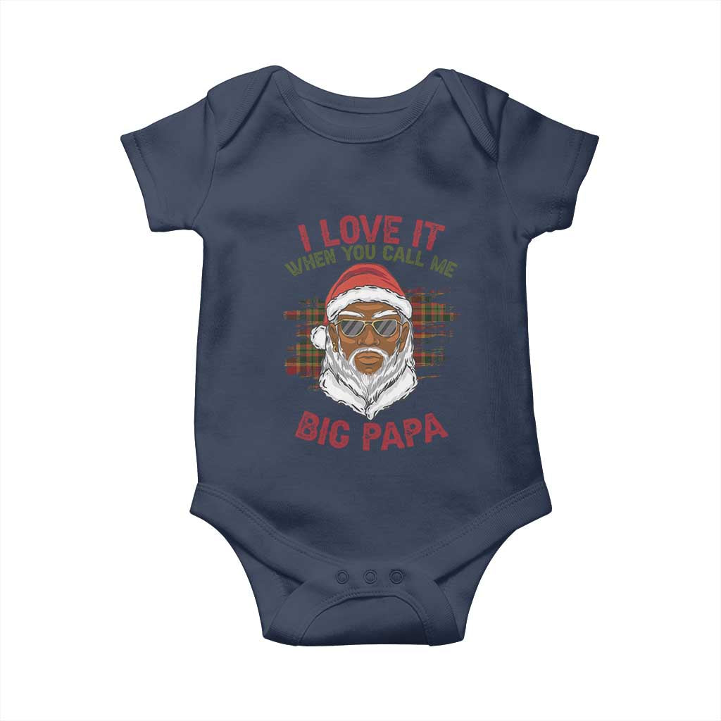 African American Christmas Santa Kwanzaa Baby Onesie I Love It When You Call Me Big Papa