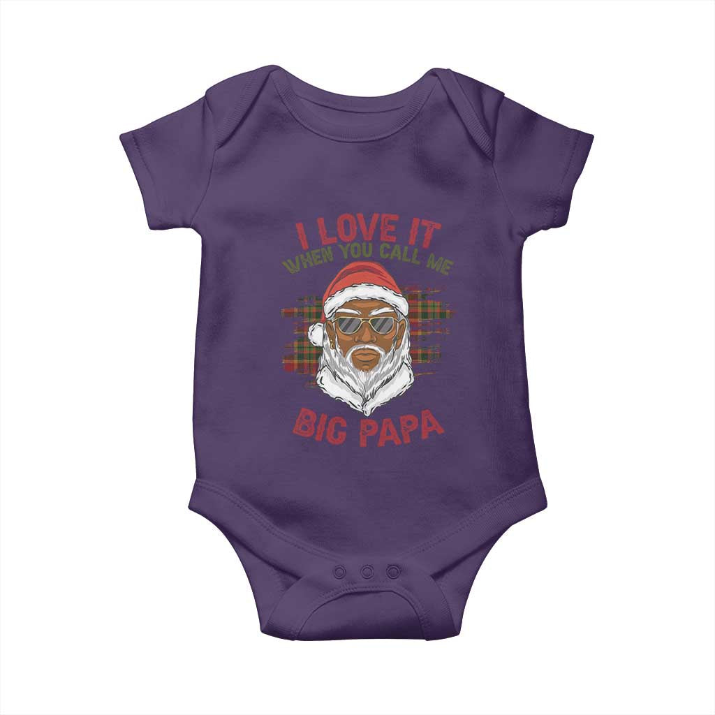 African American Christmas Santa Kwanzaa Baby Onesie I Love It When You Call Me Big Papa