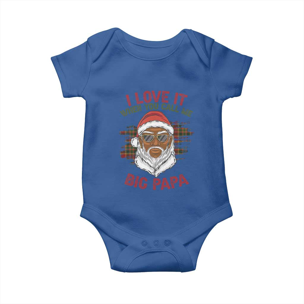 African American Christmas Santa Kwanzaa Baby Onesie I Love It When You Call Me Big Papa
