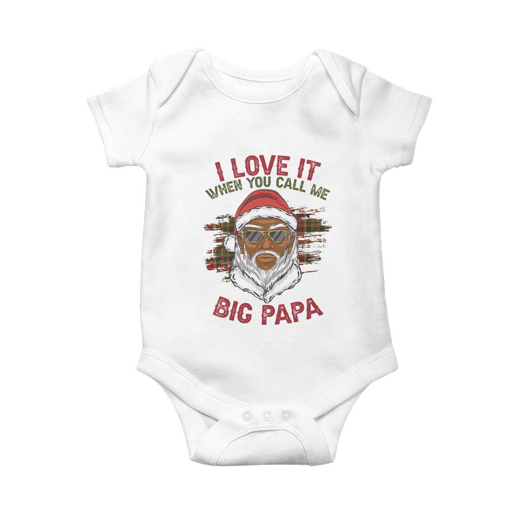 African American Christmas Santa Kwanzaa Baby Onesie I Love It When You Call Me Big Papa