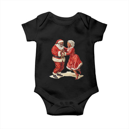 African American Christmas Black Santa Mr Mrs Claus Dancing Baby Onesie