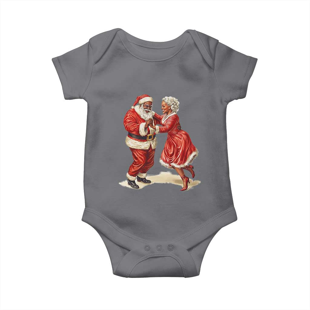 African American Christmas Black Santa Mr Mrs Claus Dancing Baby Onesie