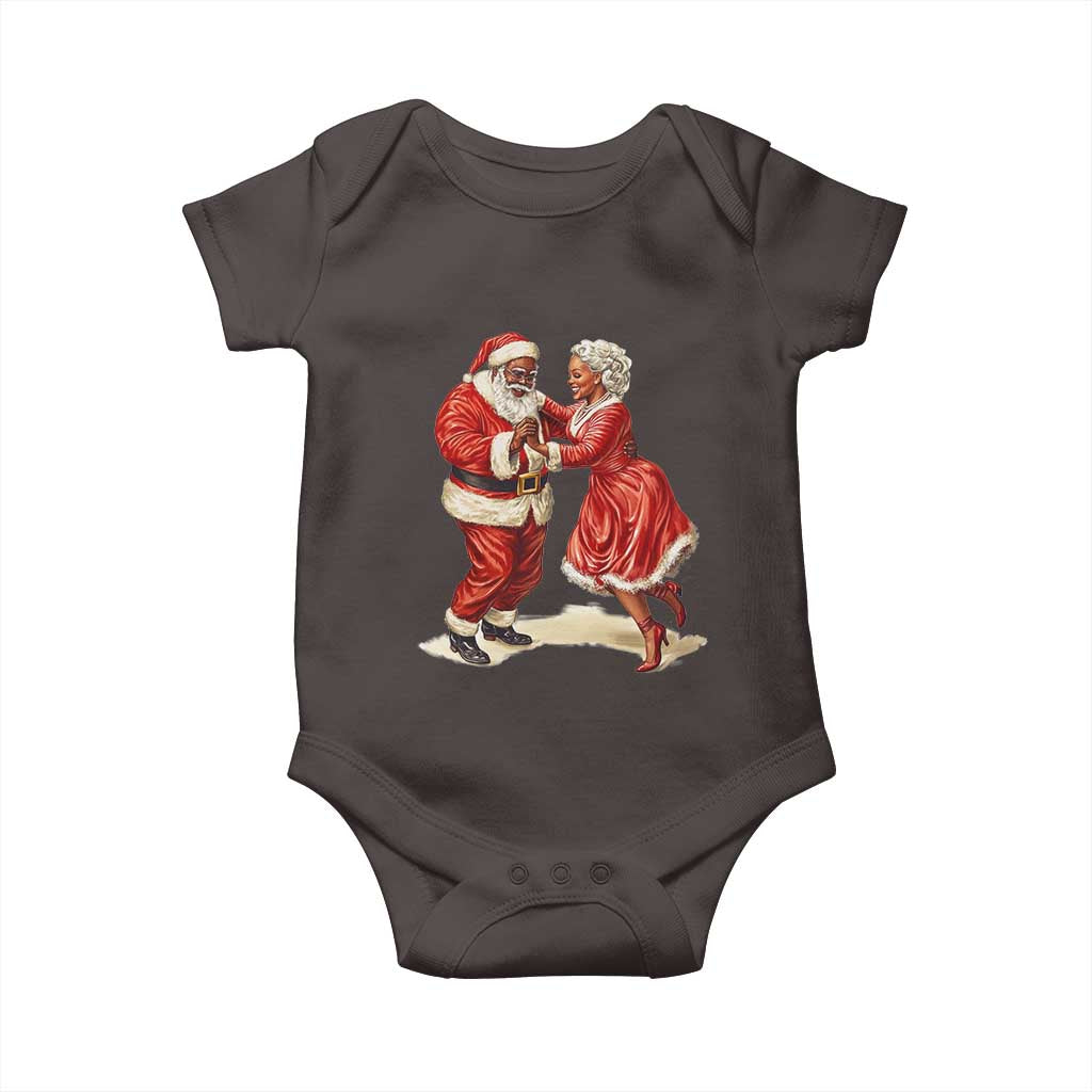 African American Christmas Black Santa Mr Mrs Claus Dancing Baby Onesie