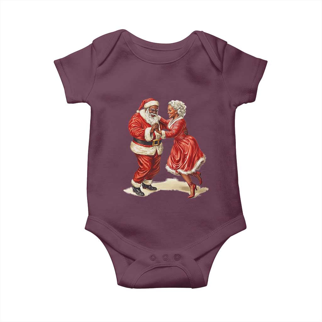 African American Christmas Black Santa Mr Mrs Claus Dancing Baby Onesie