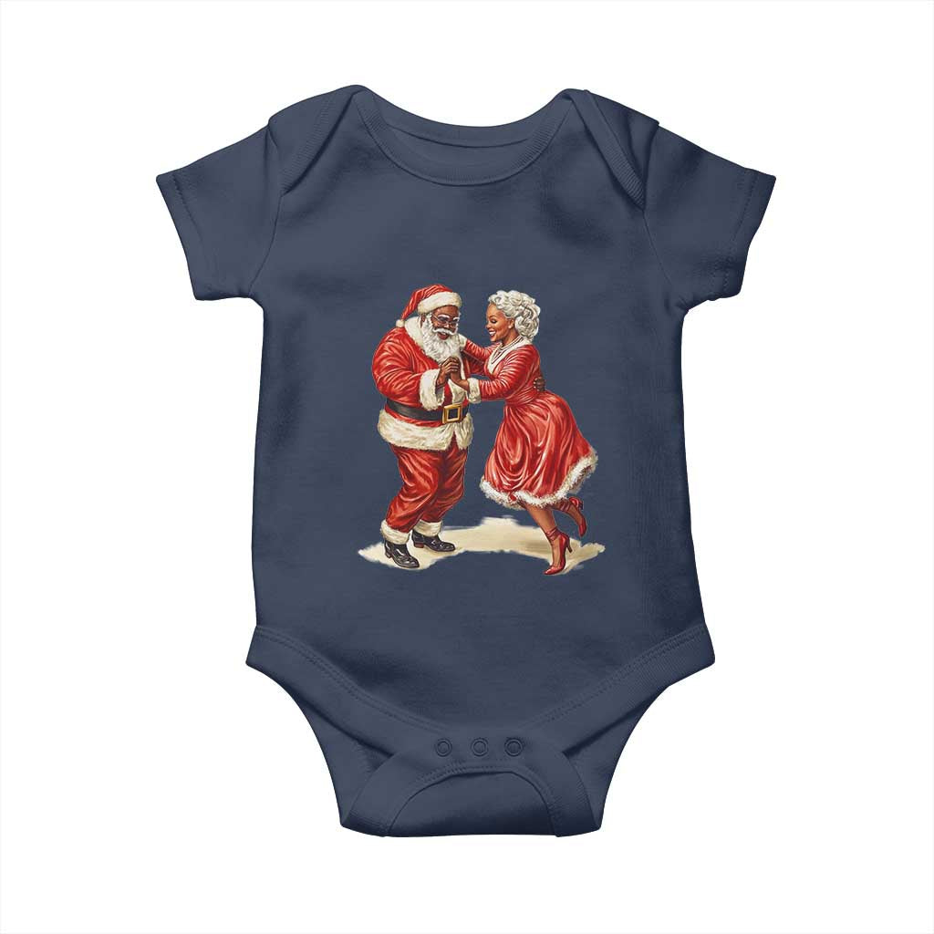 African American Christmas Black Santa Mr Mrs Claus Dancing Baby Onesie