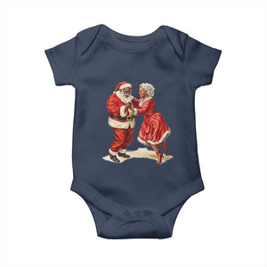 African American Christmas Black Santa Mr Mrs Claus Dancing Baby Onesie