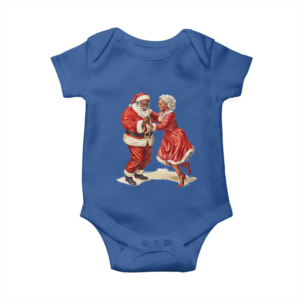 African American Christmas Black Santa Mr Mrs Claus Dancing Baby Onesie