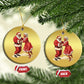 African American Christmas Black Santa Mr Mrs Claus Dancing Christmas Ornament