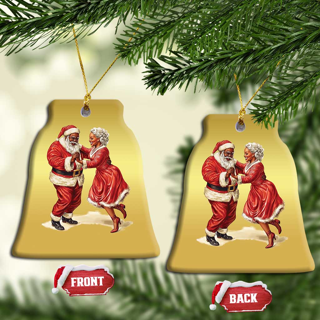 African American Christmas Black Santa Mr Mrs Claus Dancing Christmas Ornament
