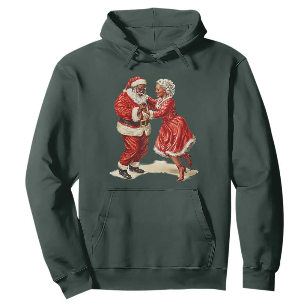 African American Christmas Black Santa Mr Mrs Claus Dancing Hoodie