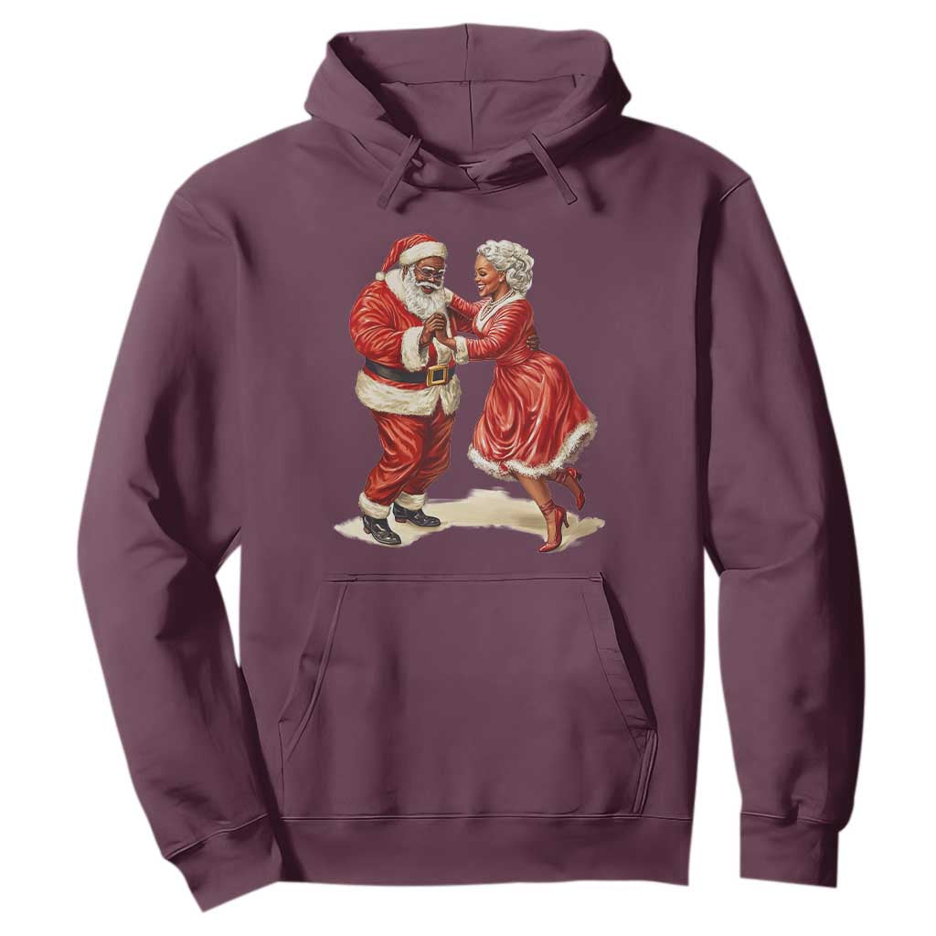 African American Christmas Black Santa Mr Mrs Claus Dancing Hoodie