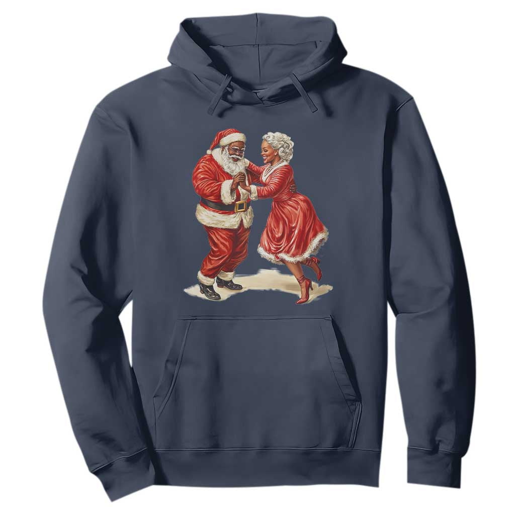 African American Christmas Black Santa Mr Mrs Claus Dancing Hoodie
