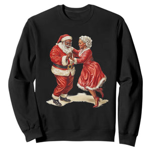 African American Christmas Black Santa Mr Mrs Claus Dancing Sweatshirt