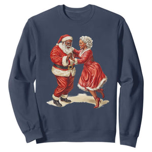 African American Christmas Black Santa Mr Mrs Claus Dancing Sweatshirt