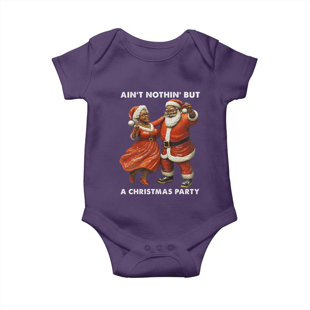 African American Christmas Baby Onesie Ain't Nothin' But A Christmas Party Mr Mrs Claus Dancing