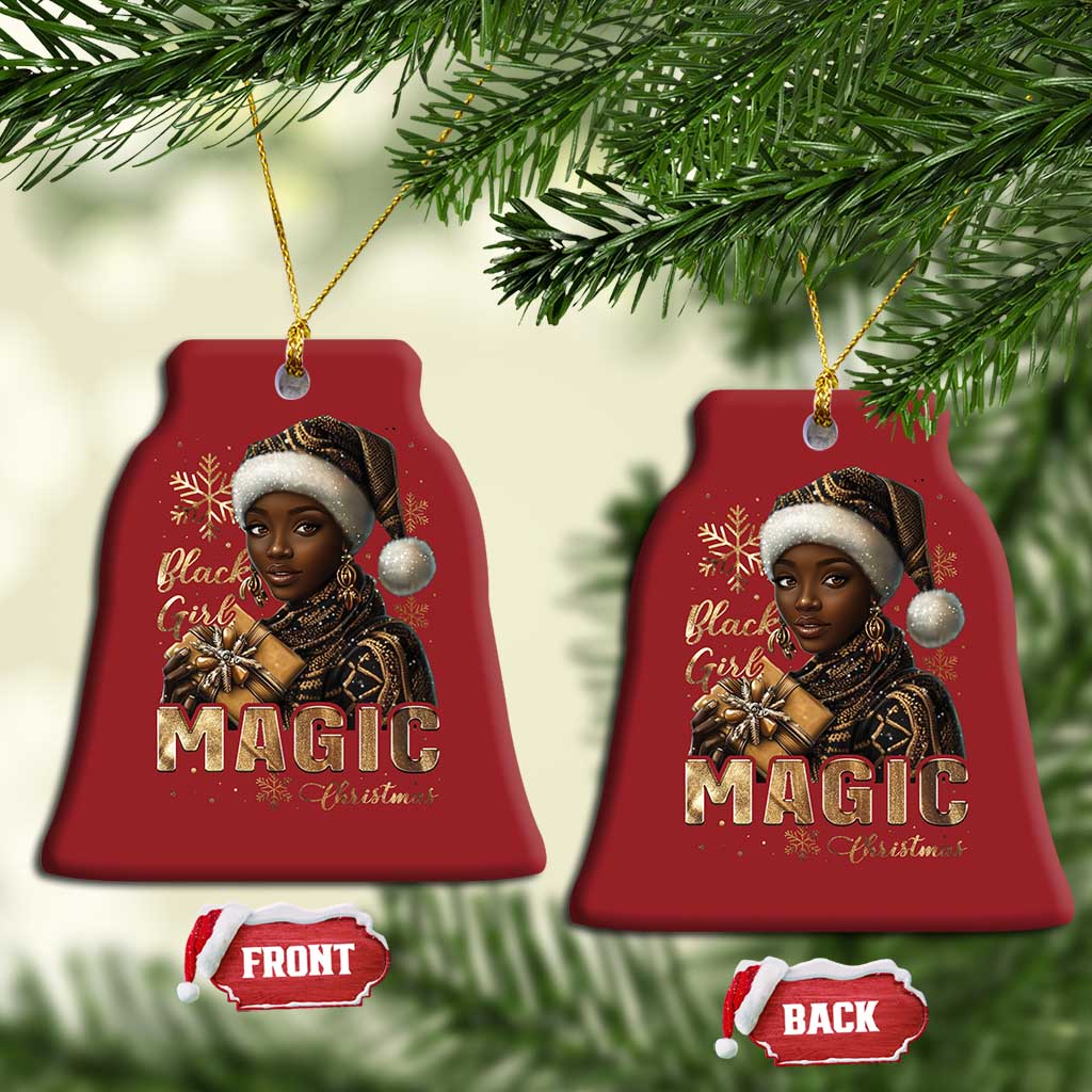 Christmas Melanin Black Girl Magic Christmas Ornament