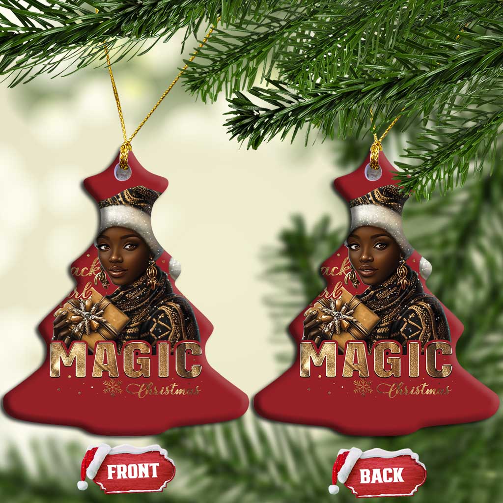 Christmas Melanin Black Girl Magic Christmas Ornament