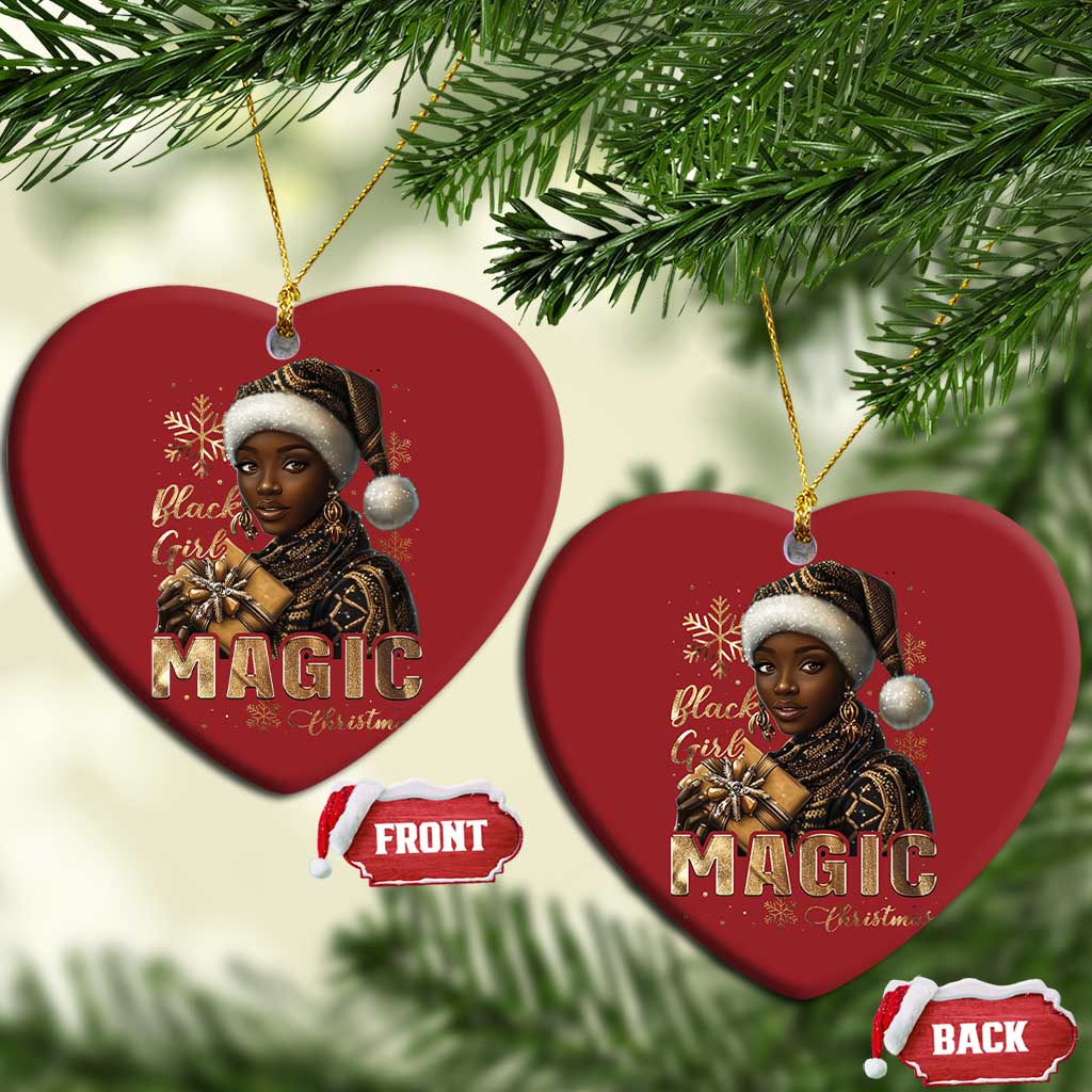 Christmas Melanin Black Girl Magic Christmas Ornament