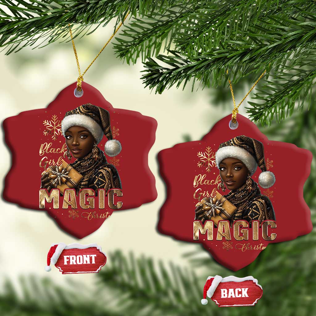 Christmas Melanin Black Girl Magic Christmas Ornament