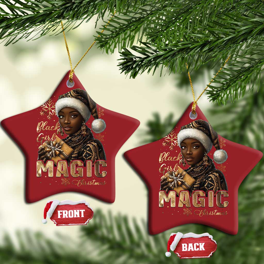 Christmas Melanin Black Girl Magic Christmas Ornament
