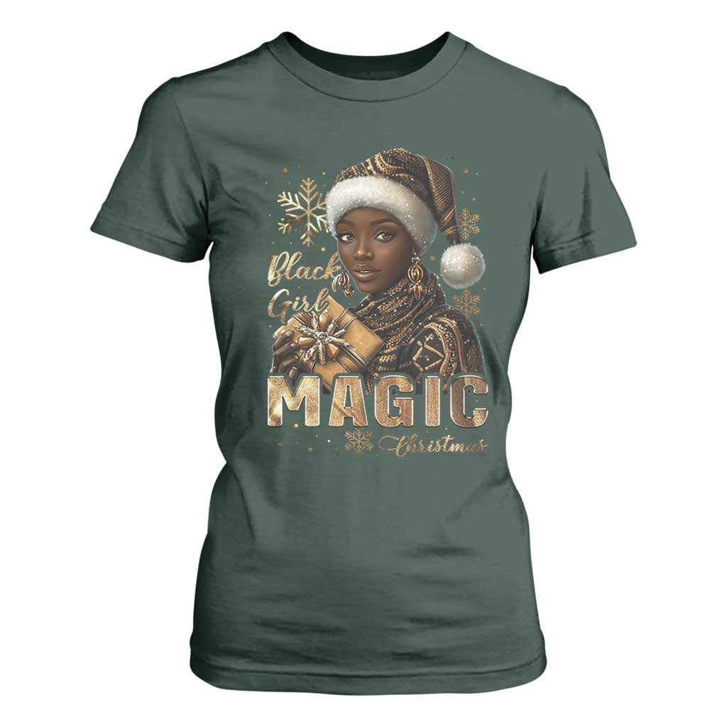 Christmas Melanin Black Girl Magic T Shirt For Women