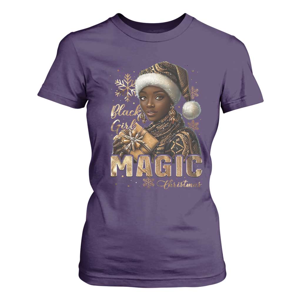 Christmas Melanin Black Girl Magic T Shirt For Women