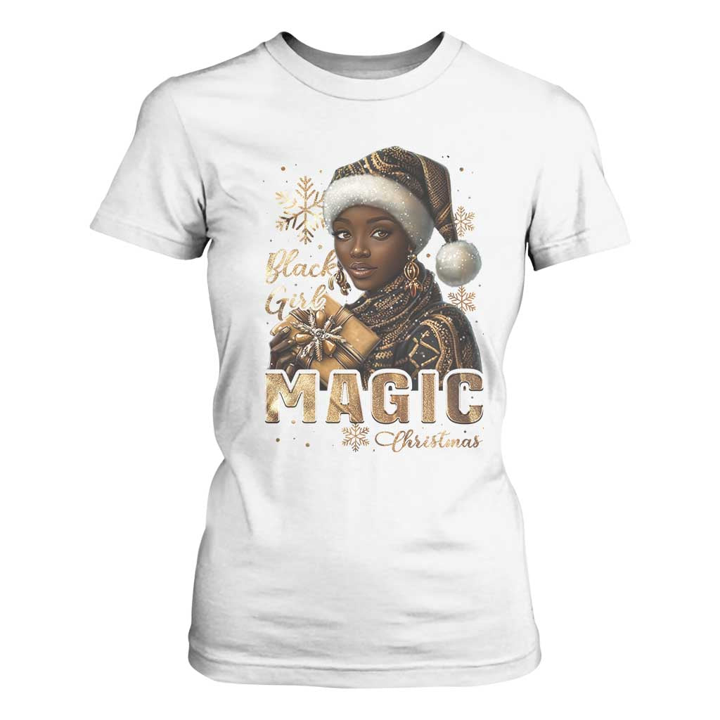 Christmas Melanin Black Girl Magic T Shirt For Women