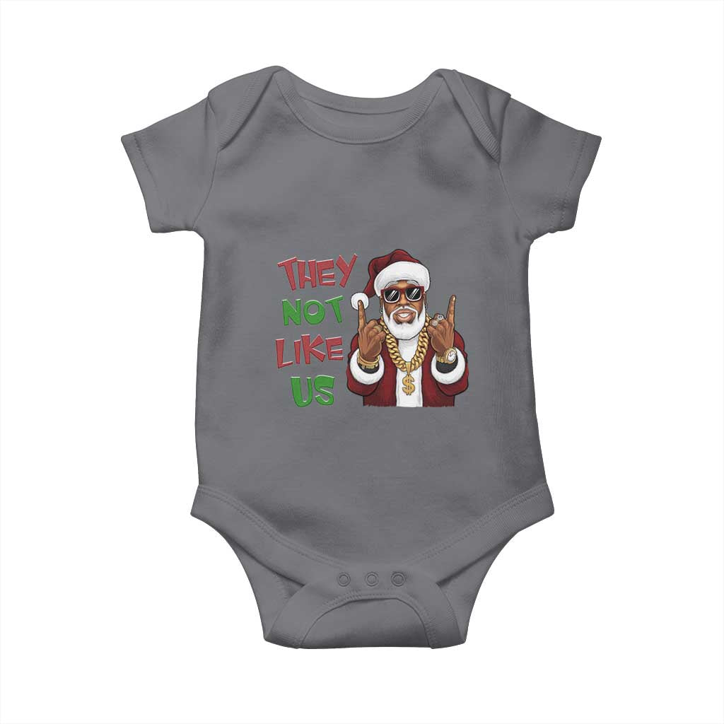 Funny Black Santa Xmas Hiphop Baby Onesie They Not Like Us African American Christmas