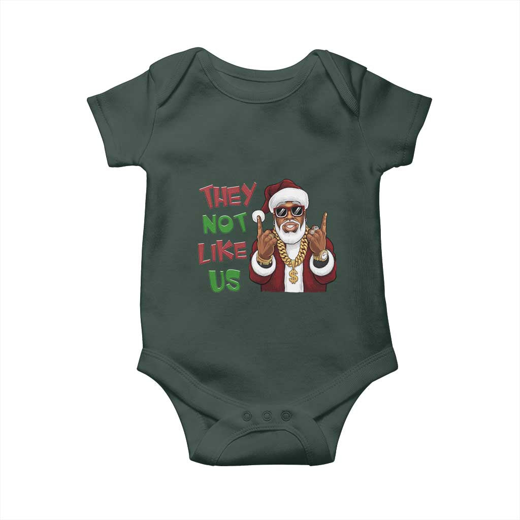 Funny Black Santa Xmas Hiphop Baby Onesie They Not Like Us African American Christmas
