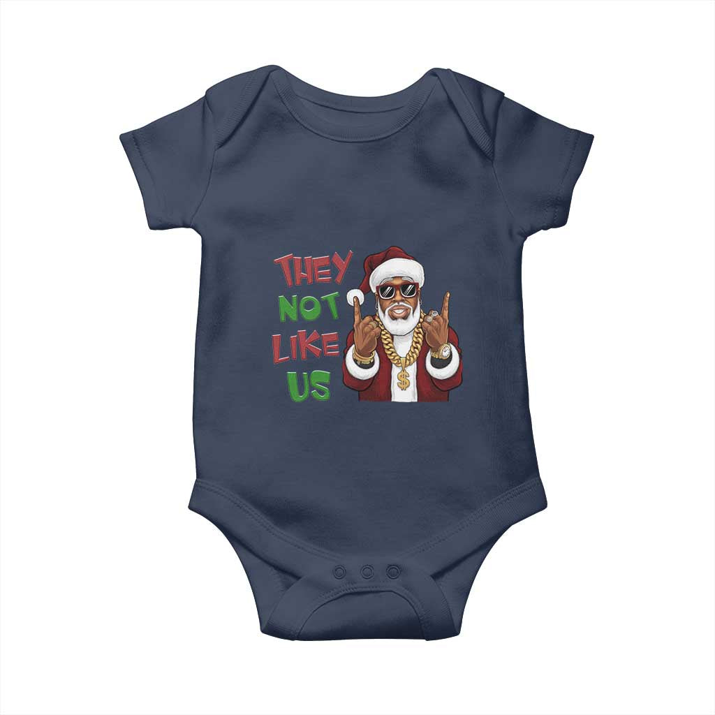 Funny Black Santa Xmas Hiphop Baby Onesie They Not Like Us African American Christmas