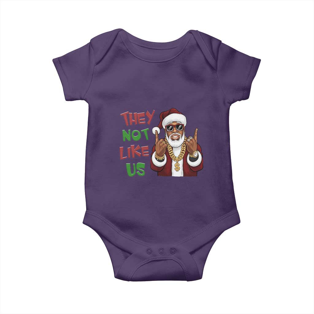 Funny Black Santa Xmas Hiphop Baby Onesie They Not Like Us African American Christmas