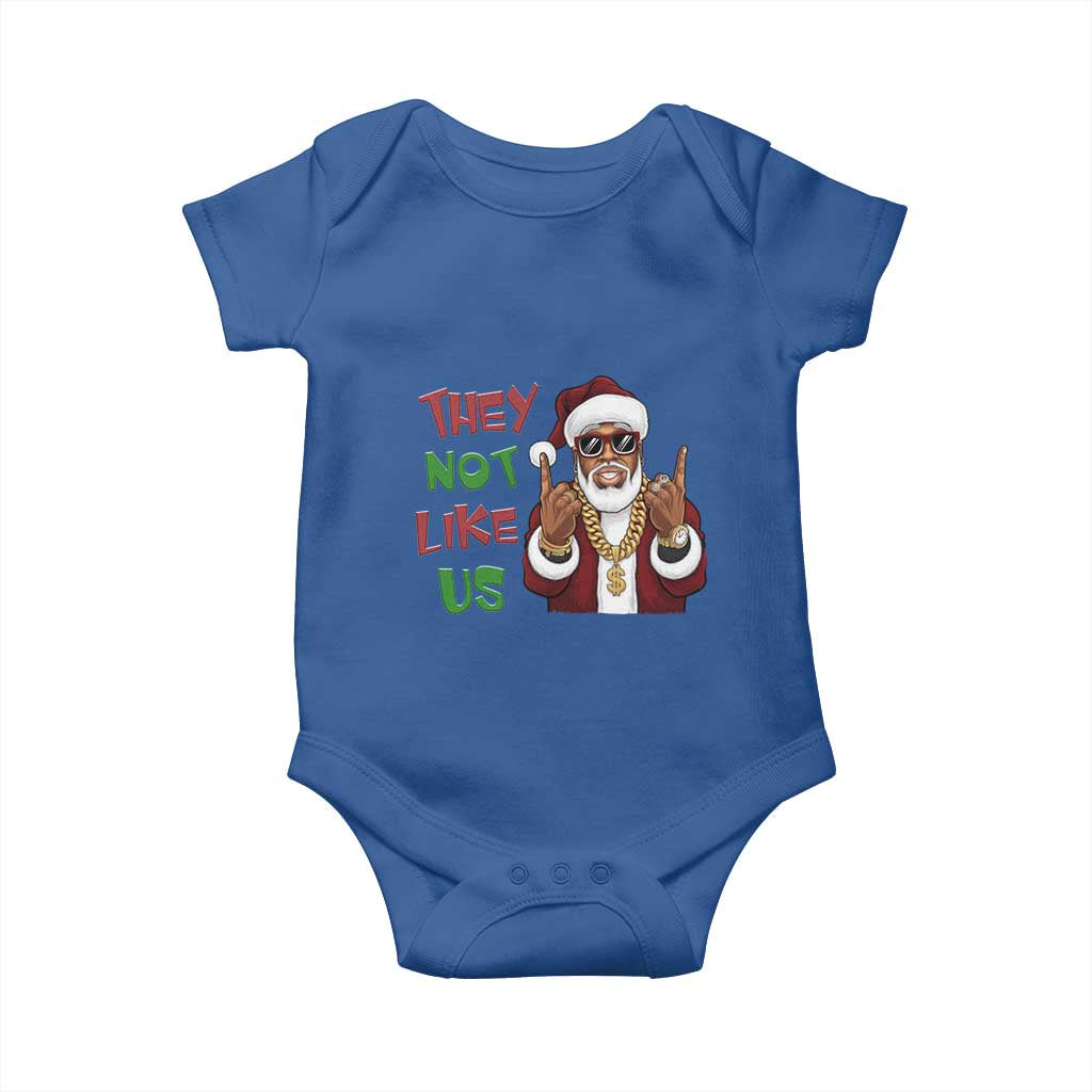 Funny Black Santa Xmas Hiphop Baby Onesie They Not Like Us African American Christmas