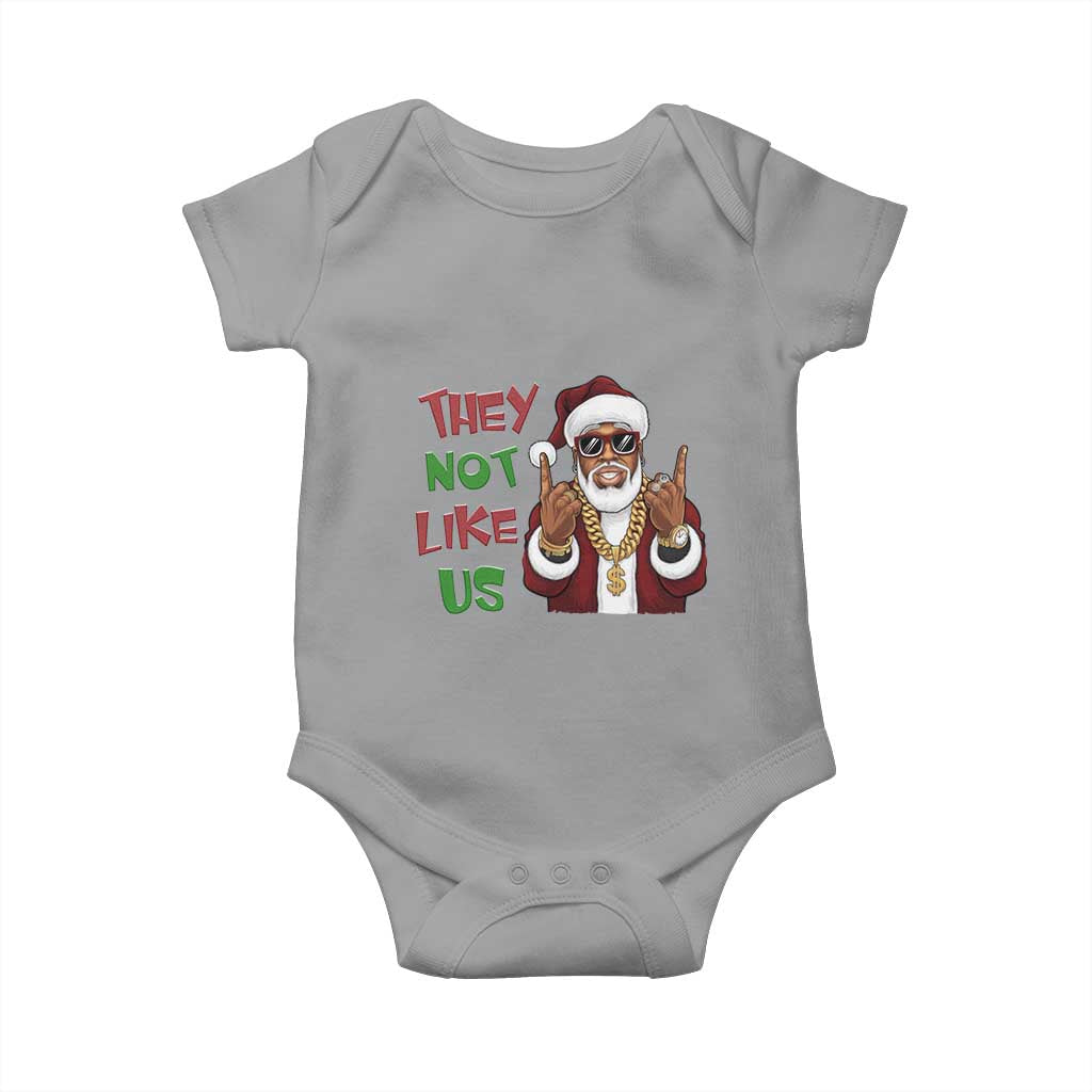 Funny Black Santa Xmas Hiphop Baby Onesie They Not Like Us African American Christmas