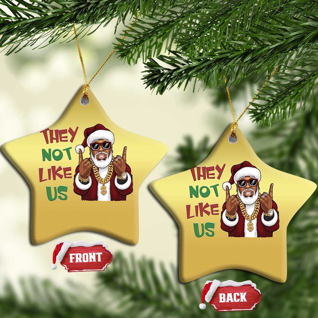 Funny Black Santa Xmas Hiphop Christmas Ornament They Not Like Us African American Christmas