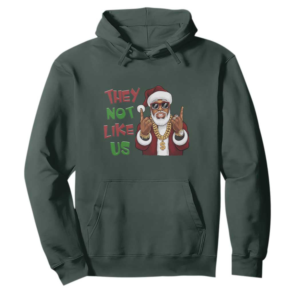 Funny Black Santa Xmas Hiphop Hoodie They Not Like Us African American Christmas