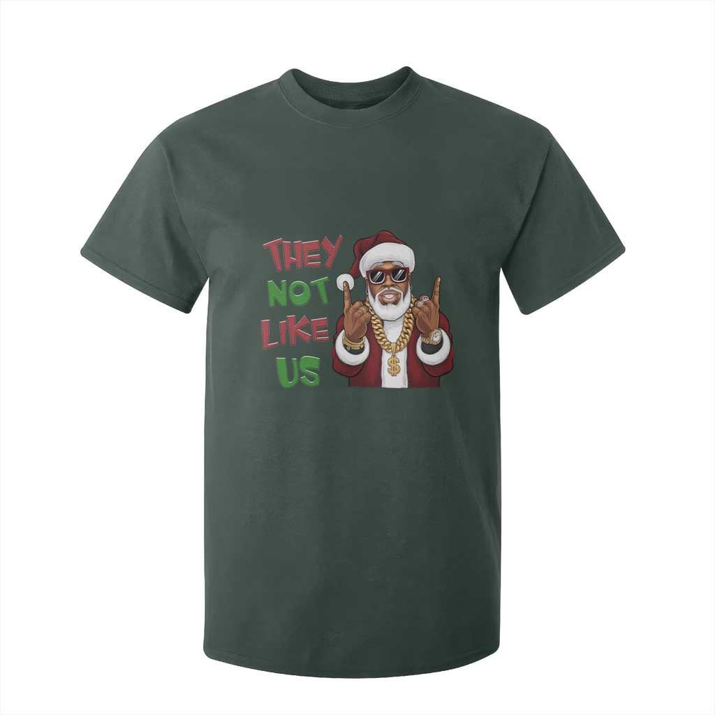 Funny Black Santa Xmas Hiphop T Shirt For Kid They Not Like Us African American Christmas