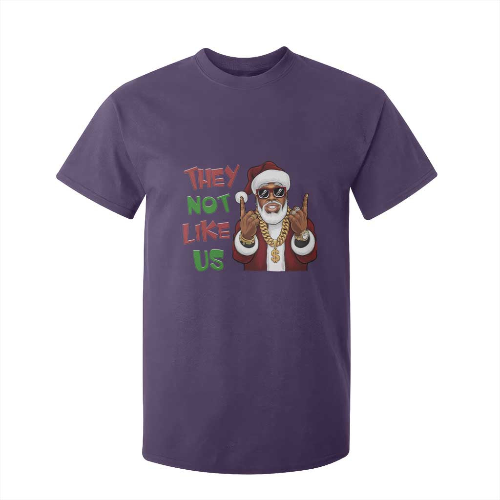Funny Black Santa Xmas Hiphop T Shirt For Kid They Not Like Us African American Christmas