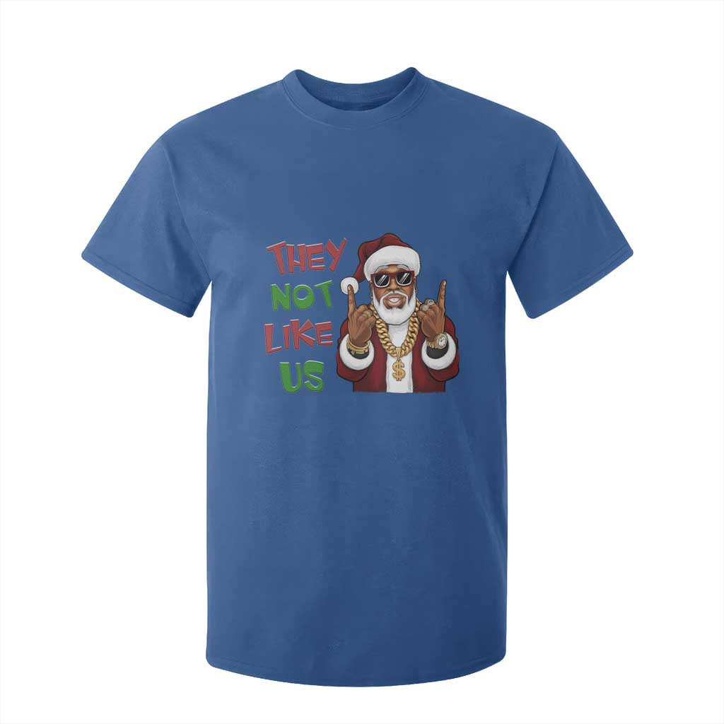 Funny Black Santa Xmas Hiphop T Shirt For Kid They Not Like Us African American Christmas