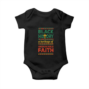 Black History Month Baby Onesie A Heritage Of Unshakeable Faith Christian BLM Melanin Pride