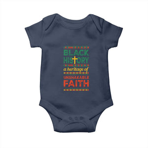Black History Month Baby Onesie A Heritage Of Unshakeable Faith Christian BLM Melanin Pride