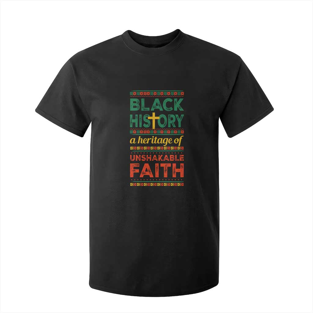 Black History Month T Shirt For Kid A Heritage Of Unshakeable Faith Christian BLM Melanin Pride