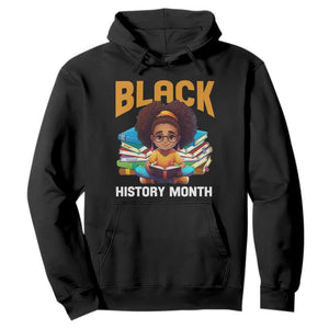 Black History Month Hoodie African Girl Reading Book Melanin Pride
