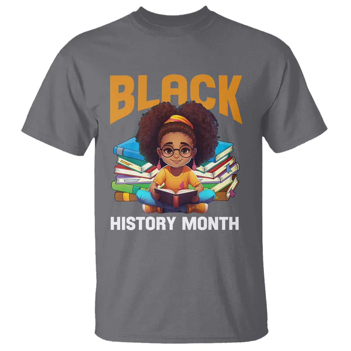 Black History Month T Shirt African Girl Reading Book Melanin Pride