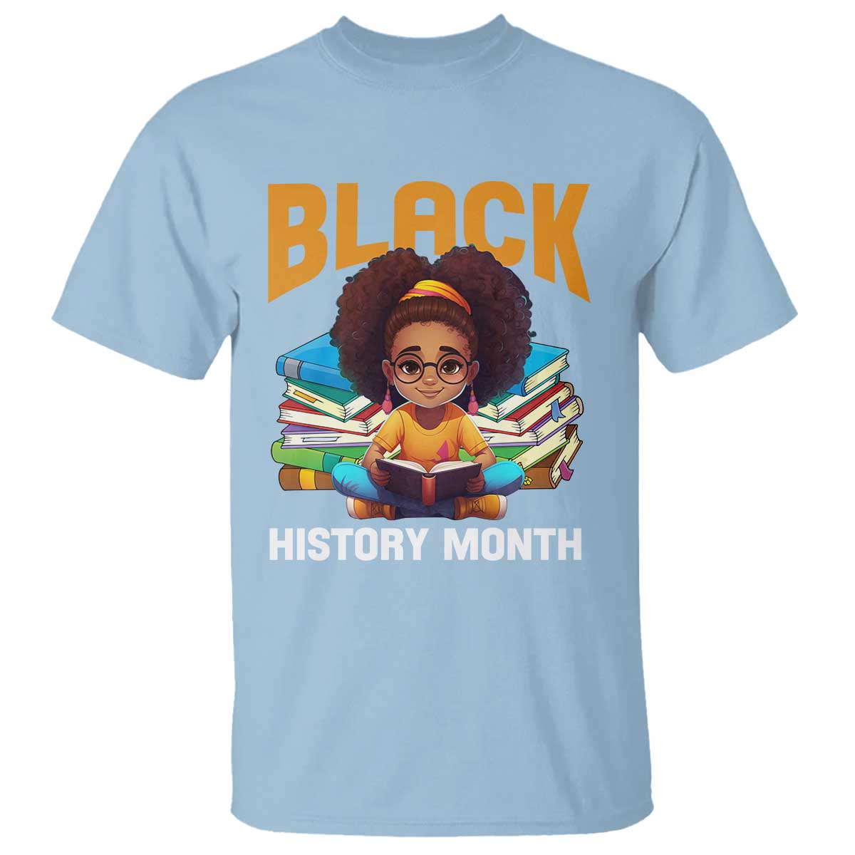 Black History Month T Shirt African Girl Reading Book Melanin Pride