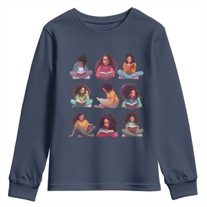 Black History Month Youth Long Sleeve Shirt Reading Book African Smart Melanin Women Girls