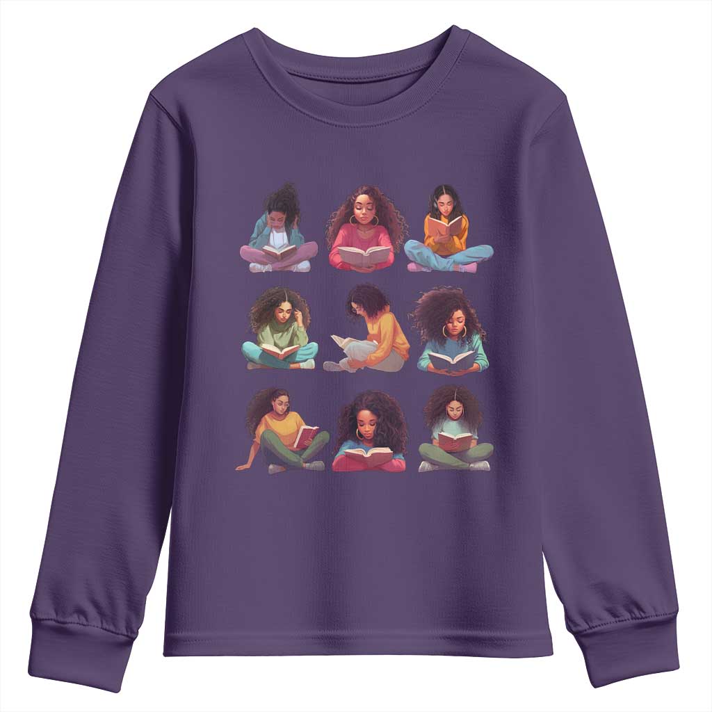 Black History Month Youth Long Sleeve Shirt Reading Book African Smart Melanin Women Girls