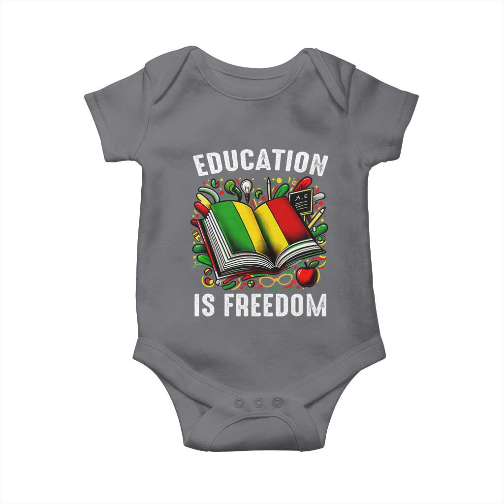 Black Teacher Baby Onesie Education Is Freedom Reading Books Black History Month