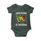 Black Teacher Baby Onesie Education Is Freedom Reading Books Black History Month