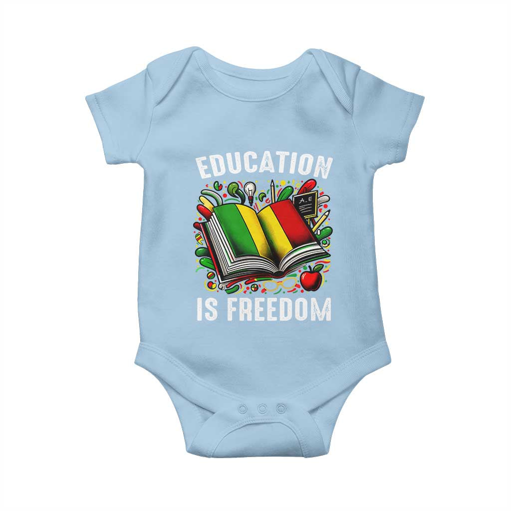 Black Teacher Baby Onesie Education Is Freedom Reading Books Black History Month